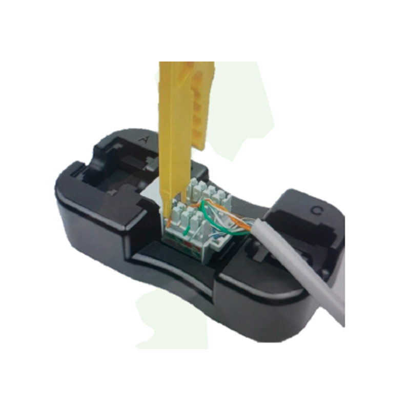 Base for easy termination Keystone Jacks