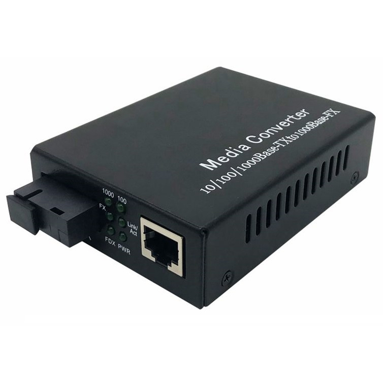 Media Converter: 1 port 1000 Base-FX (1 fiber) and 1 port 10/100/1000 Base-T(x)