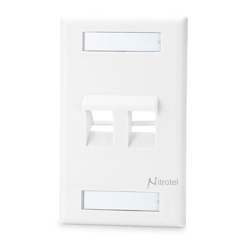 Single-Gang Angled Face Plate with Labels