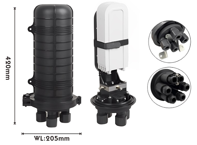 Dome Fiber Optic Splice Closure 4-6 In-Out Ports